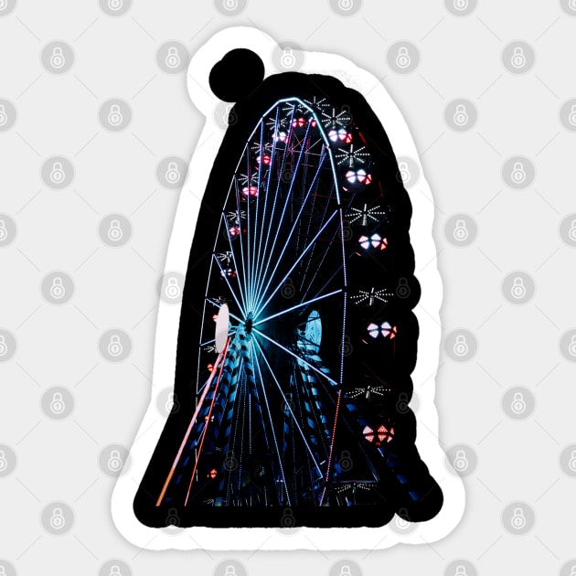 Ferris wheel Minimal Neon Style Sticker by enchantingants